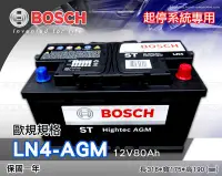 在飛比找Yahoo!奇摩拍賣優惠-全動力-BOSCH 博世 歐規電池 起停系統 AGM LN4
