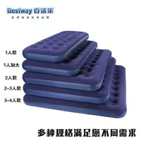 在飛比找Yahoo!奇摩拍賣優惠-Bestway深藍高級植絨充氣床墊雙人特大戶外氣床墊 戶外蜂
