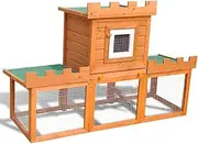 Large Rabbit Hutch House Pet Cage Outdoor Bunny Enclosure Small Animal Shelter