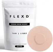 Flexd - Freestyle Adhesive Patches (30 Pcs) - Libre Adhesive Patch Covers Without Adhesive in The Center - Tan