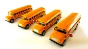 4pc School Bus 5" metal pull back Die Cast Boy Gift Toy 5 inch