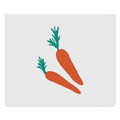 2 x 'Tasty carrots. ' Microfibre Lens / Glasses Cleaning Cloths (LC00020718)