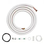 VEVOR 4876.8mm Mini Split Line Set, 6.4 & 9.5mm O.D Copper Pipes Tubing and Triple-Layer Insulation, for Air Conditioning or Heating Pump Equipment &