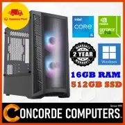 Intel Core i5 6 Core NVIDIA 16GB DDR4 Ram 512GB SSD Desktop Gaming Computer PC