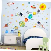 Solar System Wall Decal, Space Themed Bedroom Decor Astronaut Decor, Space