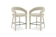 Eisha Velvet Bar Stool (Set of 2) - Beige