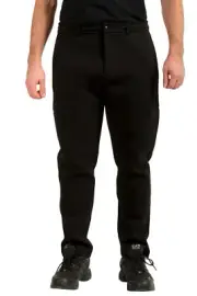 Hugo Boss Men's "Halboa AJ" Black Flat Front Casual Pants US L IT 52