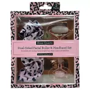 Danielle Creations Dual Sided Rose Quartz Facial Roller & Animal Print Headband