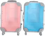 ELAYARD 2pcs Mini Lash Storage Suitcase Eyelash Organizer for Travel Home Compact Makeup Display Case with Telescopic Handle for Eyelash Collection