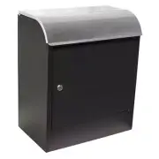 Selma Galvanized Stainless Steel Wall Mount Locking Black Parcel Package Mailbox