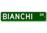 Bianchi Drive Street Sign Personalized Custom Last Name Metal Sign - Aluminum