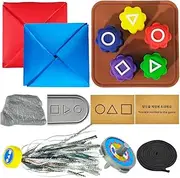 Gonggi Korean Traditional Folk Game Play Set,Gonggi Jack Stone Pebbles Set,Korean Traditional Play Game Including,Hand Eye Coordination Training Toy