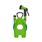 Garden Mini Hose Reel Set 10m 7-Function Spray Gun Wall Mountable - Set of 5