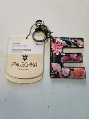 Anuschka Leather Initial "E" Key Fob-Chain