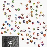MARBLEFLAGS SmallWorld - Complete Collection of 115 Country Flags 16 mm for Collecting or Shopping with Canic Circuit