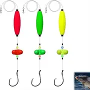 Visulong Catfish Fishing Set, Takedown Rigs Catfish Float Rigs Consists of Float Beads and Circle Hooks with Rattler Fishing Equipment