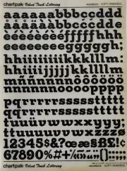 Chartpak Velvet Touch Lettering Woodstock 60pt./M40060L Black Rub On