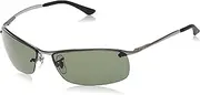 [Ray-Ban] Ray Ban RB3183 Sunglasses,63mm,Gunmetal/Green, Gunmetal/Grey Green, 63 mm