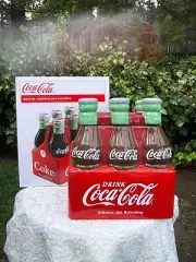 New Coca-Cola Durastone Cookie/Snack Jar 6-Pack of Coke Bottles Red New
