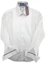 Robert Graham Tuxedo Shirt Whitby Men's Medium 15.5 White LS French Cuff
