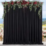 Black Backdrop Curtains 2 Panels 5x8ft Polyester Photo Drapes for Wedding