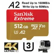 Micro SD Card SanDisk Extreme 512GB SDXC UHS-I 4K Action Camera U3 A2 160Mb/s