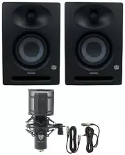 Pair Presonus Eris Studio 4 Powered Active 4" Studio Monitors + Recording Mic