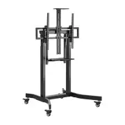 Brateck Deluxe Motorized Large TV Cart with Tilt, with Shelf&Camera Mount, Bl AU