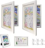 DAGCUXIN Kids Art Frame, 8.5x11 Front Opening Kids Artwork Frames, Kids Artwork A4 Picture Frames Changeable,Artwork Display Storage Frames for Kids Drawings, Artworks, Art Projects, Schoolwork (White 2Pack )