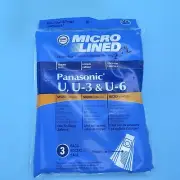 DVC Micro Lined for Panasonic Type U U3 U6 Bag of 3 Standard Vacuum Bags