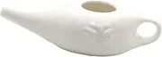 Gyorwst 250Ml Ceramic Neti Pot Nose Cleaning Pot Leakproof Spout Pot for Nasal Rinsing Nose Washing Men and Women,White