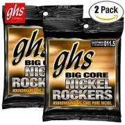 2-PACK GHS BCM Big Core Nickel Rockers Medium Electric Guitar Strings 11.5-56