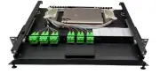 24 Fiber 1RU Rack Mount w/ 12 SC/APC Duplex Adapters, Singlemode Pigtails & Tray