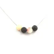 Necklace Beads Tourmaline melon Water + Lava 8 MM Chain Stainless Steel