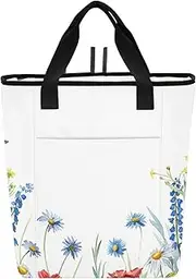 Vintage White Daisy Flowers Insulated Beach Cooler Bag 36 Cans, Cooler Backpack for Men, 13.8''x5.9''x16.5
