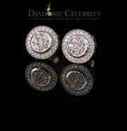 925 Sterling White Silver 1.59ct Cubic Zirconia Round Women's Stud Earrings