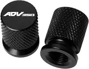 IEDZCUMC Motorcycle CNC Aluminum Tire Valve Air Port Stem Cover Caps Compatible with ADV350 ADV 350 Accessories 2pcs(Black)