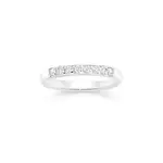 Silver Channel-set Cz Anniversary Ring Size O in Clear
