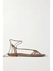 [Aquazzura] Aquazzura - Whisper Metallic Leather Sandals - Copper - IT35 IT 35 Metallic