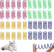 20Pcs Cat Springs,Plastic Cat Spring Kitten Toys Springs Accessories for Indoor Cats Boredom,for Interactive Swatting Biting Hunting Teething,Coil Spiral stimulating Training Bouncing Durable Colorful
