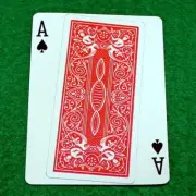 Red Back Overlapping Ace of Spades, Red Bicycle Gaff Playing Card Custom Printed