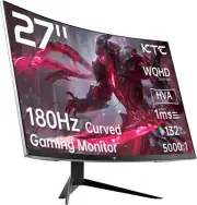 27 inch 180Hz Curved WQHD Gaming Monitor, 2K(2560x1440P),144Hz Monitor, 1500R...