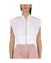Rick Owens DRKSHDW Elasticated-Waist Zipped Sleeveless Jacket L White