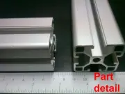 Aluminum T-slot extruded profile 40x40-8mm, Length 1200mm ( 48"), 2 pieces set