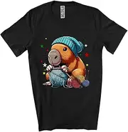 [Generic] Capybara Knitting; Adorable Birthday Knitting Animal Lover; Boys Girls Matching Family Group Unisex T-Shirt