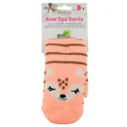 Socks AirPlus Aloe Spa - Moisturizing Socks - Salmon/Brown - Deer Pattern - One Size