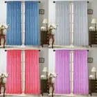 2PC MULTILAYERED VERTICAL RUFFLE PANEL WINDOW CURTAIN SHEER CRUSHED SHUBBY 84"