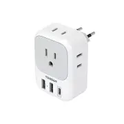 European Travel Plug Adapter USB C, TESSAN International Plug Adapter with 4 ...