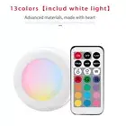 RGB Wireless LED Puck Closet Night Lights 12 Colors Remote Control Under Cabinet