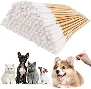 Aililong Pack of 200 Cotton Buds Long Ear Cleaner for Pets Ear Sticks Cleaning 15 cm Dog Cat - 4 Packs, Cleaning Cotton Swabs for Pets Cotton Buds Ear Cleaning